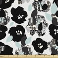 thumbnail image 1 of Ambesonne Fashion Fabric by the Yard Upholstery, Monochrome Foliage Flowers, 5 Yards, Charcoal Grey and Seafoam, 1 of 5