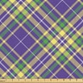 thumbnail image 1 of Ambesonne Fashion Fabric by the Yard Upholstery, Rustic Squares Stripes Art, 10 Yards, Pastel Yellow and Blue Violet, 1 of 1