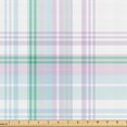 thumbnail image 1 of Ambesonne Fashion Fabric by the Yard Upholstery, Violet Greenish Plaid Art, 2 Yards, Pastel Purple Sea Green, 1 of 5