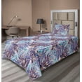 thumbnail image 1 of Ambesonne Fashion Fitted & Flat Sheet with Sham 3 Pcs Set, Colorful Swirls Psychedelic, Twin XL, Sea Blue Soft Pink, 1 of 4