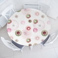 thumbnail image 1 of Ambesonne Fashion Fitted Round Tablecloth, Watercolor Circles Pattern, 56"- 60" Diameter, Soft Pink Pistachio Green, 1 of 5