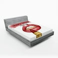 thumbnail image 1 of Ambesonne Fashion Fitted Sheet, Bad Day Make up Words Art, Queen Size, White and Coral, 1 of 3