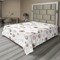 thumbnail image 1 of Ambesonne Fashion Flat Bedding Sheet Soft Top Sheet, Watercolor Circles Pattern, Queen, Soft Pink Pistachio Green, 1 of 1