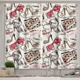 thumbnail image 1 of Ambesonne Fashion Kitchen Curtains, Feminine Beauty Items, 55"x45", Black Pink Tan, 1 of 3