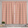 thumbnail image 1 of Ambesonne Fashion Kitchen Curtains, Rectangle Square PlaidArt, 55"x30", Hot Pink Sand Brown, 1 of 3