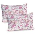thumbnail image 1 of Ambesonne Fashion Pillow Sham 2 Pack, Vintage and Feminine, 36"x20", Beige and Pink, 1 of 3
