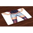 thumbnail image 1 of Ambesonne Fashion Place Mats Set of 4, Woman, Standard Size, Multicolor, 1 of 4
