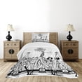 thumbnail image 1 of Ambesonne Fashion Quilted Bedspread Set 2 Pcs, Fashion Women Catwalk, Twin Size, White Black, 1 of 3