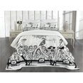 thumbnail image 1 of Ambesonne Fashion Quilted Bedspread Set 3 Pcs, Fashion Women Catwalk, King Size, White Black, 1 of 5