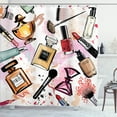 thumbnail image 1 of Ambesonne Fashion Shower Curtain, Cosmetics Make up Theme, 69"Wx75"L, Multicolor, 1 of 5