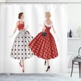 thumbnail image 1 of Ambesonne Fashion Shower Curtain, French Brunette and Blonde, 69"Wx75"L, Vermilion Pale Grey, 1 of 4