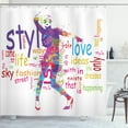 thumbnail image 1 of Ambesonne Fashion Shower Curtain, Woman Silhouette, 69"Wx70"L, Multicolor, 1 of 5