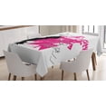 thumbnail image 1 of Ambesonne Fashion Tablecloth Rectangular Table Cover, Inspirational Vogue, 52"x70", Pale Grey Black Pink, 1 of 4