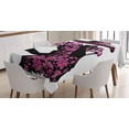 thumbnail image 1 of Ambesonne Fashion Tablecloth Rectangular Table Cover, Woman in Floral Dress, 60"x84", Fuchsia Black, 1 of 4