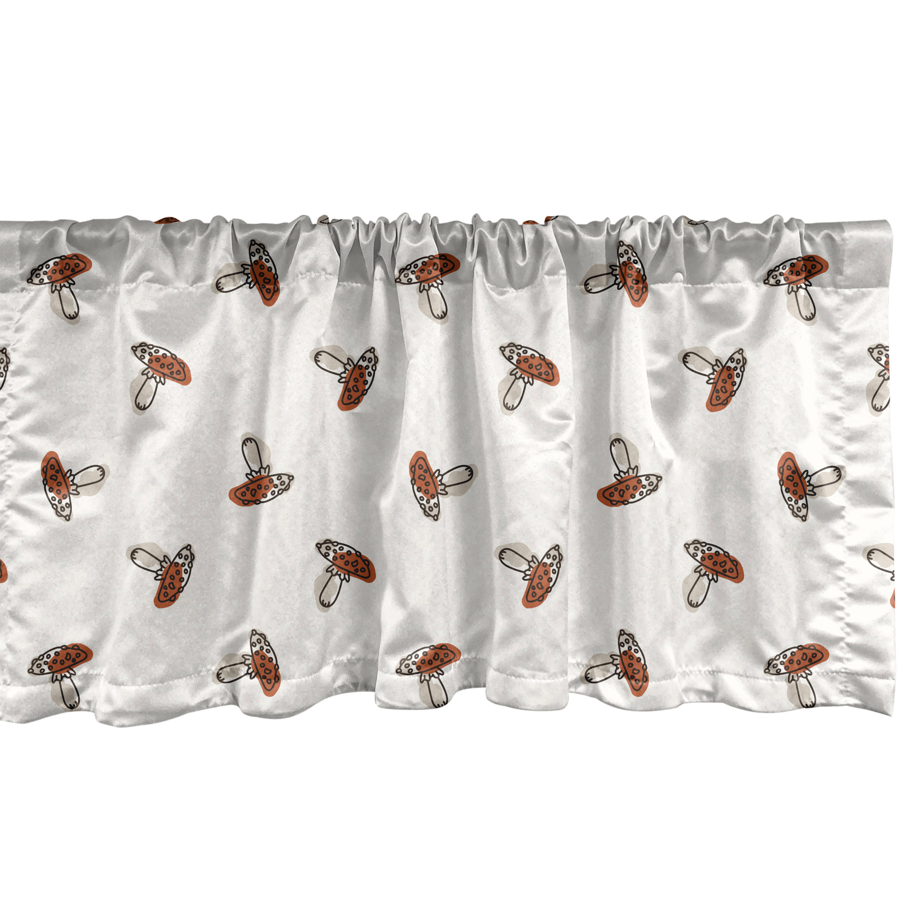 Ambesonne Fashion Valance Pack of 2, Simplistic Mushrooms Art, 42"X18