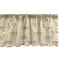 thumbnail image 1 of Ambesonne Fashion Window Valance, Hand-Drawn Colorful Glasses, 42" x 12", Dark Coral and Cadet Blue, 1 of 2