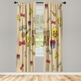 thumbnail image 1 of Ambesonne Father's Day Curtains, Emoji Dad Love Print, Pair of 28"x84", Sand Brown Dark Coral, 1 of 2