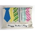 thumbnail image 1 of Ambesonne Fathers Day Pillow Sham, Colorful Dad Ties Theme, 36" X 20", Multicolor, 1 of 2