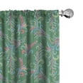 thumbnail image 1 of Ambesonne Feather Window Curtains, Abstract Bird Feather Art, Each 28" W x 95" L, Laurel Green Multicolor, 1 of 4
