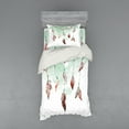 thumbnail image 1 of Ambesonne Feather Bedding Set 3 Pcs, Dreamcathcer Tradition, Twin, Mint Green Brown, 1 of 2