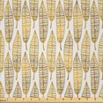 thumbnail image 1 of Ambesonne Feather Fabric by the Yard Microfiber, Ornate Leaves Boho Print, 5 Yards, Amber Marigold and White, 1 of 2
