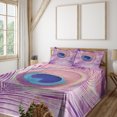 thumbnail image 1 of Ambesonne Feather Fitted & Top Sheet Set with Shams, Close up Peacock Plume, Multicolor, 1 of 5