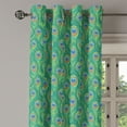 thumbnail image 1 of Ambesonne Feather Grommet Curtain Single Panel, Peafowl Bohemian Design, 50"x60", Jade Green Caramel Blue, 1 of 5