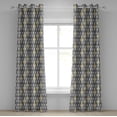 thumbnail image 1 of Ambesonne Feather Grommet Curtain, Style Art Tribal, 50" x 120", Black White Mustard, 1 of 6