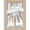 thumbnail image 1 of Ambesonne Feather House Authentic Graphic of Indian Old Hippie Spiritual Mysticism Icons Image Duvet Cover Set, 1 of 3