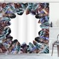 thumbnail image 1 of Ambesonne Feather House Boho Circle Round Frame with Shabby Ornate Feathers Retro Gypsy Art Decor Shower Curtain Set, 1 of 4