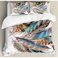thumbnail image 1 of Ambesonne Feather House Vaned Types and Natal Contour Flight Feathers Animal Skin Element Print Duvet Cover Set, 1 of 3