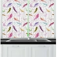 thumbnail image 1 of Ambesonne Feather Kitchen Curtains, Colorful Romantic Text, 55"x39", Multicolor, 1 of 2