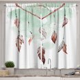 thumbnail image 1 of Ambesonne Feather Kitchen Curtains, Dreamcathcer Tradition, 55"x39", Mint Green Brown, 1 of 3