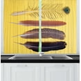 thumbnail image 1 of Ambesonne Feather Kitchen Curtains, Orient Animal Wing Items, 55"x45", Mustard and Multicolor, 1 of 1