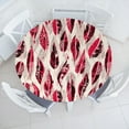 thumbnail image 1 of Ambesonne Feather Pattern Fitted Round Tablecloth, Tribal Fuzz Drawing, 36"- 40" Diameter, Burgundy Dark Pink Cream, 1 of 5
