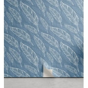 Ambesonne Feather Peel & Stick Wallpaper for Home, Calmness Theme Sky Vibe, 13"x72", Blue Grey Soft Blue White
