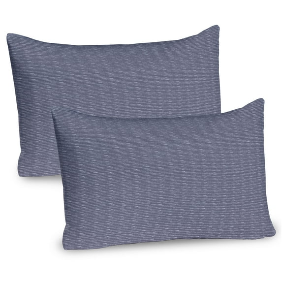 Ambesonne Feather Pillow Sham 2 Pack, Bohemian Horizontal Pattern, 30"x20", Purpleblue White