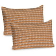thumbnail image 1 of Ambesonne Feather Pillow Sham 2 Pack, Retro Style Ornate Elements, 26"x20", Dark Peach Charcoal Grey, 1 of 3