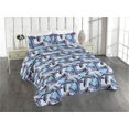 thumbnail image 1 of Ambesonne Feather Print Quilted Bedspread Set 3 Pcs, Modern Boho Vibes, Queen, Pale Sky Blue and Indigo, 1 of 4