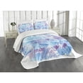 thumbnail image 1 of Ambesonne Feather Quilted Bedspread Set 3 Pcs, Dream Catcher Tribal, King Size, Pale Blue Lilac White, 1 of 5