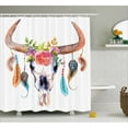 thumbnail image 1 of Ambesonne Feather Shower Curtain, Bull Skull, 69"Wx84"L, Multicolor, 1 of 2