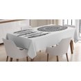 thumbnail image 1 of Ambesonne Feather Tablecloth Rectangular Table Cover, Aztec Dream Catcher, 52"x70", White and Charcoal Grey, 1 of 4