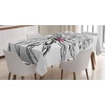 thumbnail image 1 of Ambesonne Feather Tablecloth Rectangular Table Cover, Headdress Sketch Design, 60"x90", Black White Multicolor, 1 of 4