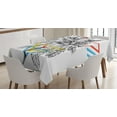 thumbnail image 1 of Ambesonne Feather Tablecloth Rectangular Table Cover, Ink Sketch Style Cat, 52"x70", Multicolor, 1 of 4