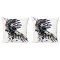 thumbnail image 1 of Ambesonne Feather Throw Pillow Cover 2 Pack, Boho Fashion Theme, 16", Multicolor, 1 of 2