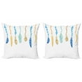 thumbnail image 1 of Ambesonne Feather Throw Pillow Cover 2 Pack, Colorful Bird Design, 16", Pale Orange Blue Seafoam, 1 of 2