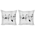 thumbnail image 1 of Ambesonne Feather Throw Pillow Cover 2 Pack, Doodle Triangle, 24", Black White Pale Grey, 1 of 5