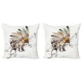 thumbnail image 1 of Ambesonne Feather Throw Pillow Cover 2 Pack, Head Wear Flowers, 18", Multicolor, 1 of 2