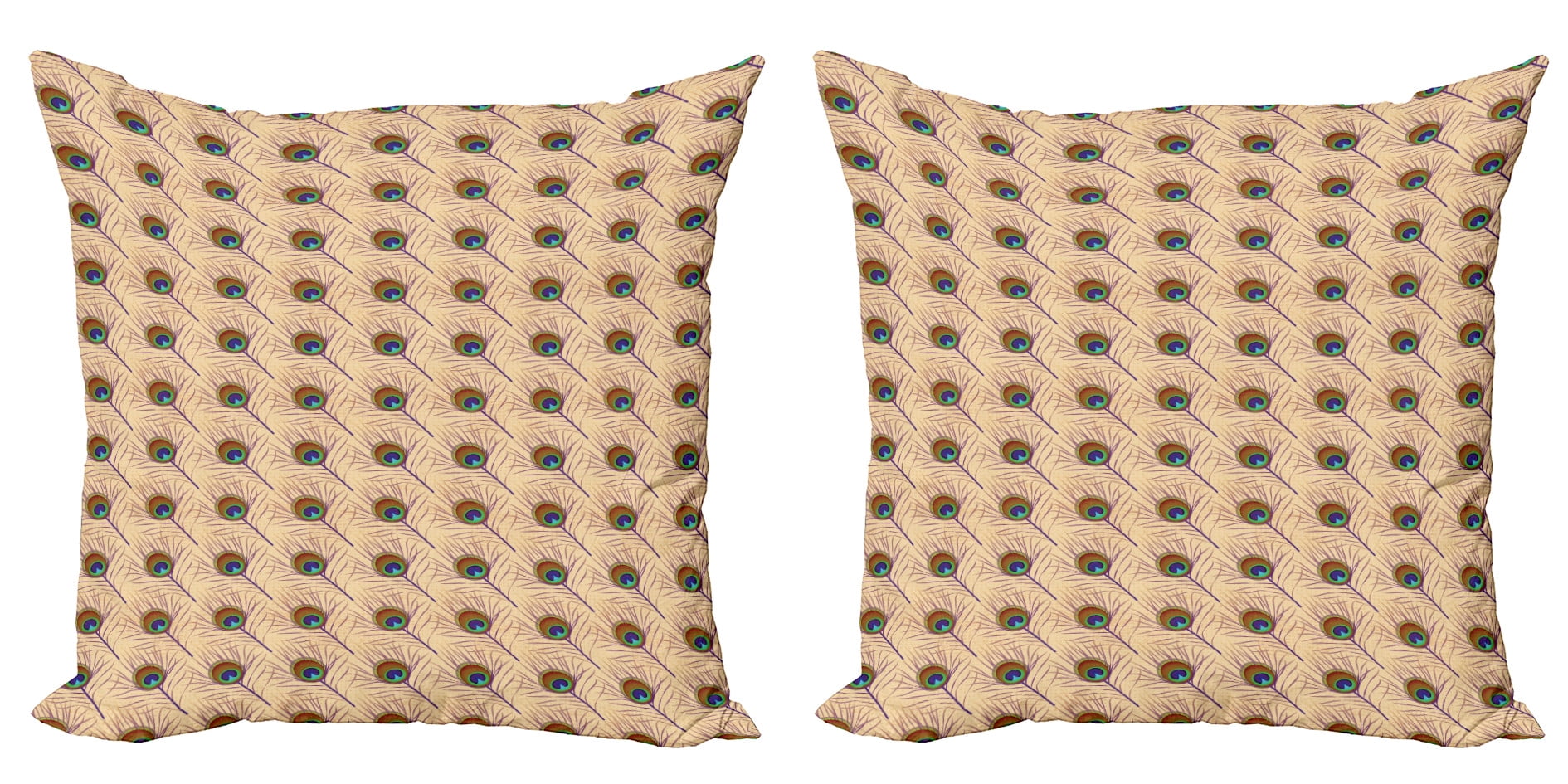 Ambesonne Feather Throw Pillow Cover 2 Pack, Native Style Diagonal