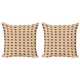 thumbnail image 1 of Ambesonne Feather Throw Pillow Cover 2 Pack, Native Style Diagonal Fluff, 24", Pale Peach Multicolor, 1 of 2